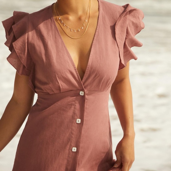 Anthropologie Charlie Holiday Ruffled Cover-Up Midi Dress - Picture 6 of 9